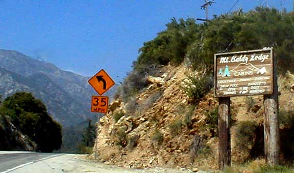 Mt. Baldy Road, and Lodge Sign